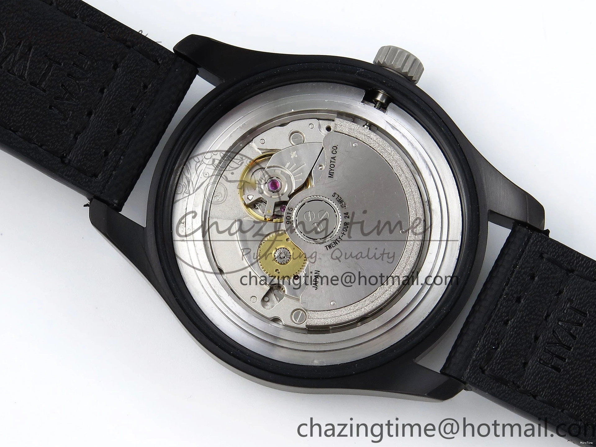 MIROTIME 0129 Pilot Black Ace BLSF 1:1 Best Edition White Lume Dial on Black Nylon Strap MIYOTA OnTrend 7021